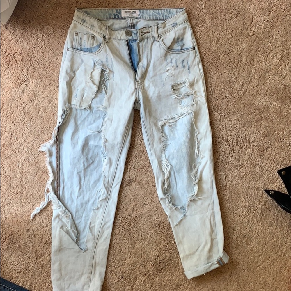 one teaspoon super distressed jeans